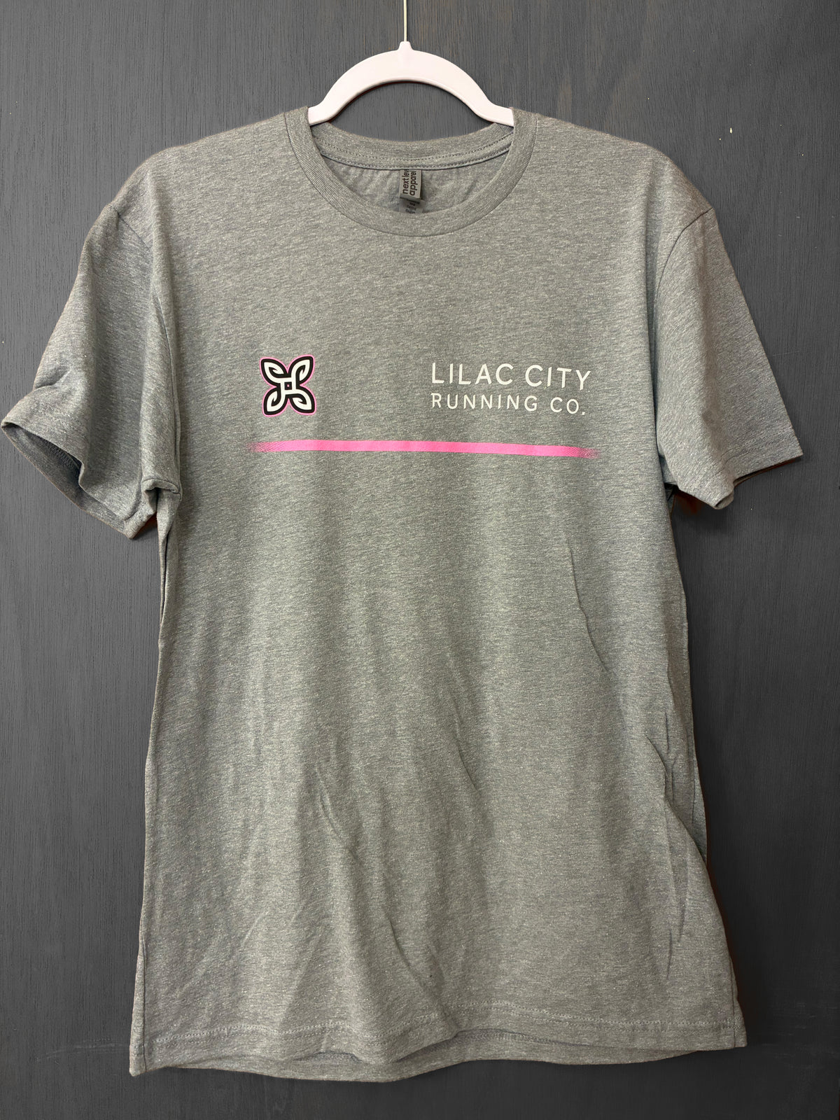 Lilac City Center Tee - Gray and Orchid Pink